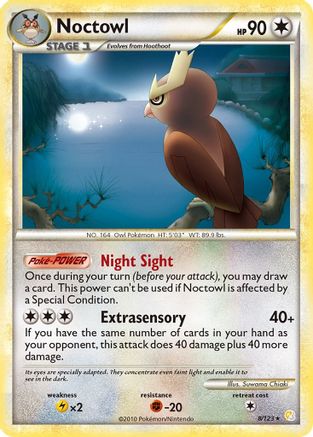 Noctowl 8/123 - HeartGold & SoulSilver Holofoil - Poke-Collect