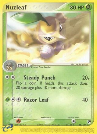 Nuzleaf - 48/100 48/100 - Sandstorm Reverse Holofoil - Poke-Collect