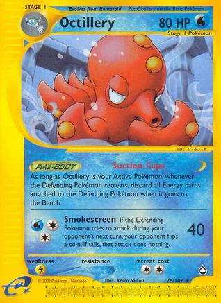 Octillery 26/147 - Aquapolis Reverse Holofoil - Poke-Collect
