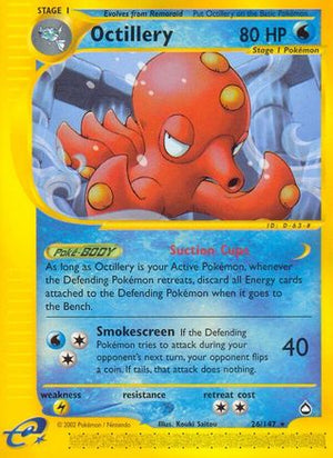 Octillery 26/147 - Aquapolis Reverse Holofoil