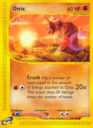 Onix 98/147 - Aquapolis Reverse Holofoil - Poke-Collect