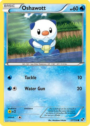 Oshawott 27/114 - Black & White Reverse Holofoil - Poke-Collect
