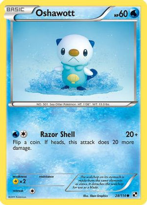 Oshawott 28/114 - Black & White Reverse Holofoil - Poke-Collect