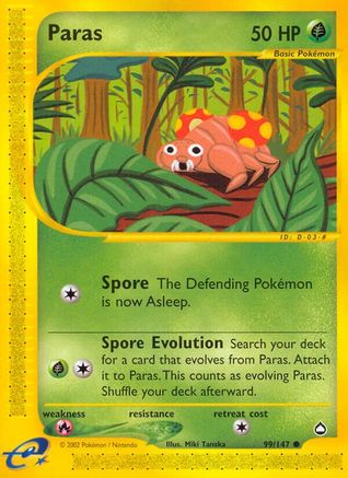 Paras 99/147 - Aquapolis Reverse Holofoil - Poke-Collect