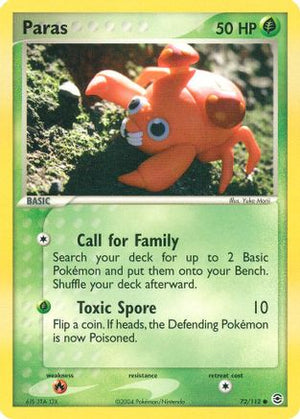 Paras 72/112 - FireRed & LeafGreen - Poke-Collect