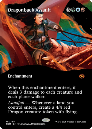 Dragonback Assault (TDM-355) - Tarkir: Dragonstorm: (Showcase, enchantment) (Borderless)