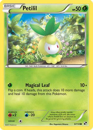Petilil 9/114 - Black and White Reverse Holofoil - Poke-Collect