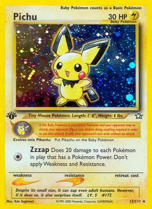 Pichu 12/111 - Neo Genesis 1st Edition Holofoil - Poke-Collect