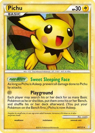 Pichu 28/123 - HeartGold SoulSilver Reverse Holofoil - Poke-Collect