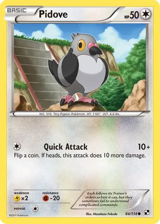 Pidove 84/114 - Black and White Reverse Holofoil - Poke-Collect