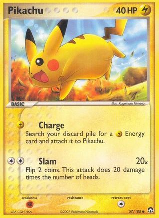 Pikachu 57/108 - Power Keepers Reverse Holofoil - Poke-Collect