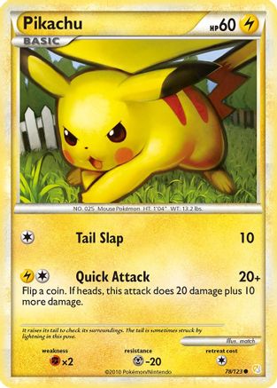 Pikachu 78/123 - HeartGold SoulSilver Reverse Holofoil - Poke-Collect