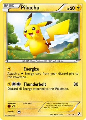 Pikachu 115/114 - Black & White Holofoil - Poke-Collect