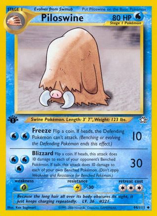 Piloswine 44/111 - Neo Genesis 1st Edition - Poke-Collect