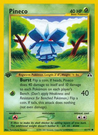 Pineco 61/75 - Neo Discovery 1st Edition - Poke-Collect