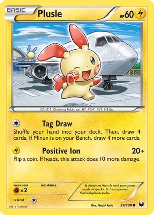Plusle 39/108 - Dark Explorers Reverse Holofoil - Poke-Collect