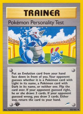 Pokemon Personality Test 102/105 - Neo Destiny Unlimited - Poke-Collect
