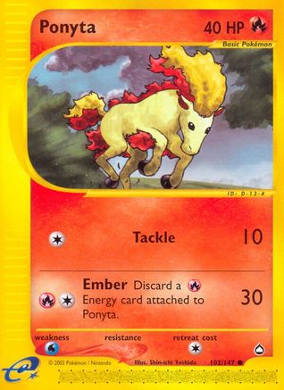 Ponyta 102/147 - Aquapolis Reverse Holofoil - Poke-Collect