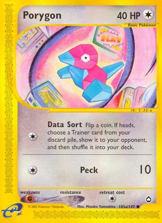 Porygon (103a) 103a/147 - Aquapolis Reverse Holofoil - Poke-Collect