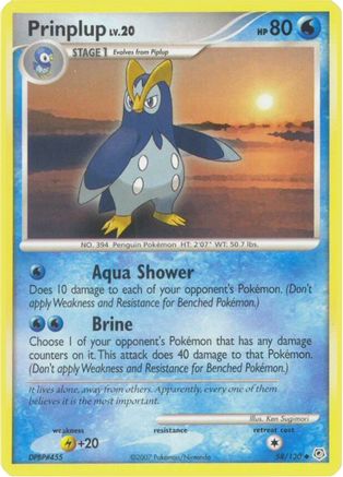 Prinplup 58/130 - Diamond and Pearl Reverse Holofoil - Poke-Collect