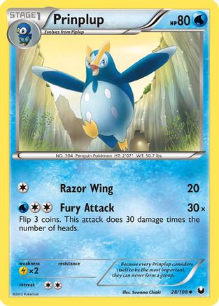 Prinplup 28/108 - Dark Explorers Reverse Holofoil - Poke-Collect