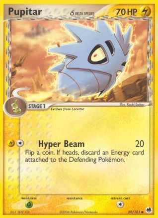 Pupitar (Delta Species) 59/101 - Dragon Frontiers Reverse Holofoil - Poke-Collect