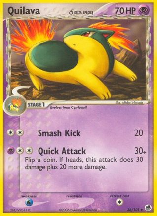 Quilava (Delta Species) 36/101 - Dragon Frontiers Reverse Holofoil - Poke-Collect
