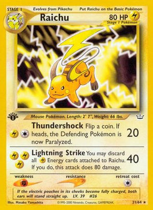 Raichu 21/64 - Neo Revelation Unlimited - Poke-Collect
