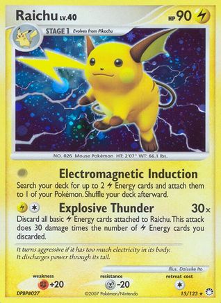 Raichu 15/123 - Mysterious Treasures Reverse Holofoil - Poke-Collect