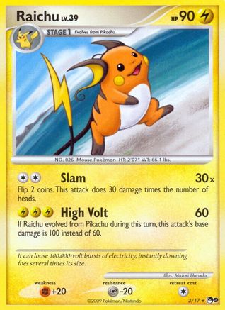 Raichu 3/17 - POP Series 9 Reverse Holofoil - Poke-Collect