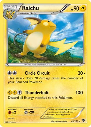Raichu 43/146 - XY Base Set Holofoil - Poke-Collect