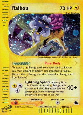 Raikou H26/144 - Skyridge Holofoil - Poke-Collect