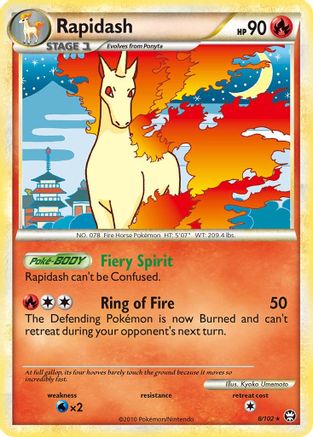 Rapidash 8/102 - HSTriumphant Reverse Holofoil - Poke-Collect