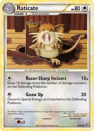 Raticate 34/90 - Undaunted Reverse Holofoil - Poke-Collect