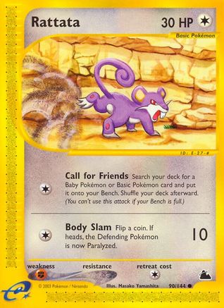 Rattata 90/144 - Skyridge Reverse Holofoil - Poke-Collect