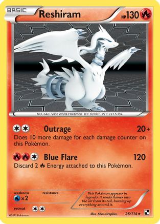 Reshiram 26/114 - Black & White Holofoil - Poke-Collect