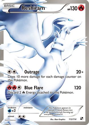 Reshiram (113 Full Art) 113/114 - Black and White Holofoil - Poke-Collect