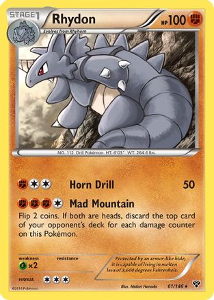 Rhydon 61/146 - XY Base Set Reverse Holofoil - Poke-Collect