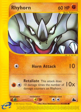 Rhyhorn 91/144 - Skyridge Reverse Holofoil - Poke-Collect