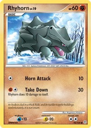 Rhyhorn 95/130 - Diamond and Pearl Reverse Holofoil - Poke-Collect