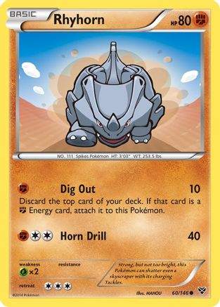 Rhyhorn 60/146 - XY Base Set - Poke-Collect