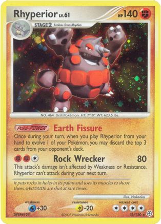 Rhyperior 12/130 - Diamond and Pearl Reverse Holofoil - Poke-Collect