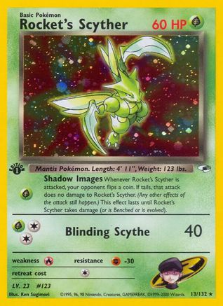 Rocket's Scyther 13/132 - Gym Heroes 1st Edition Holofoil - Poke-Collect