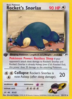 Rocket's Snorlax 33/132 - Gym Heroes 1st Edition - Poke-Collect