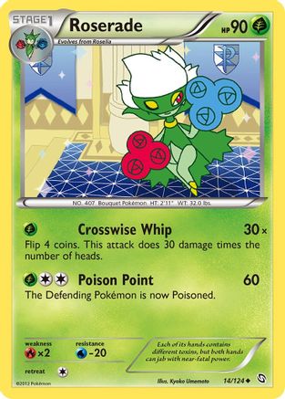 Roserade (14) 14/124 - Dragons Exalted Reverse Holofoil - Poke-Collect