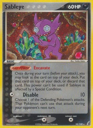 Sableye 10/100 - Crystal Guardians Reverse Holofoil - Poke-Collect