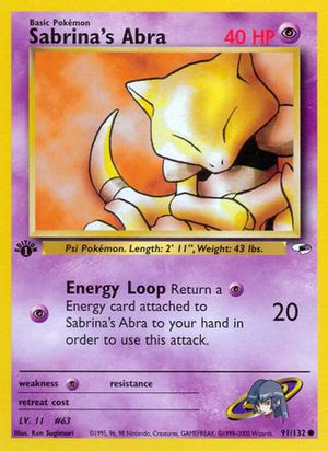 Sabrina's Abra 91/132 - Gym Heroes 1st Edition - Poke-Collect