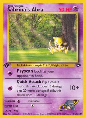 Sabrina's Abra 94/132 - Gym Challenge 1st Edition - Poke-Collect