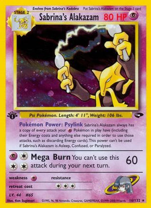 Sabrina's Alakazam 16/132 - Gym Challenge 1st Edition Holofoil - Poke-Collect