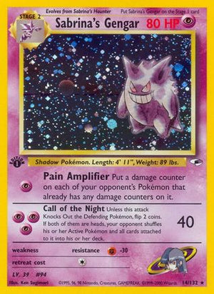 Sabrina's Gengar 14/132 - Gym Heroes Unlimited Holofoil - Poke-Collect